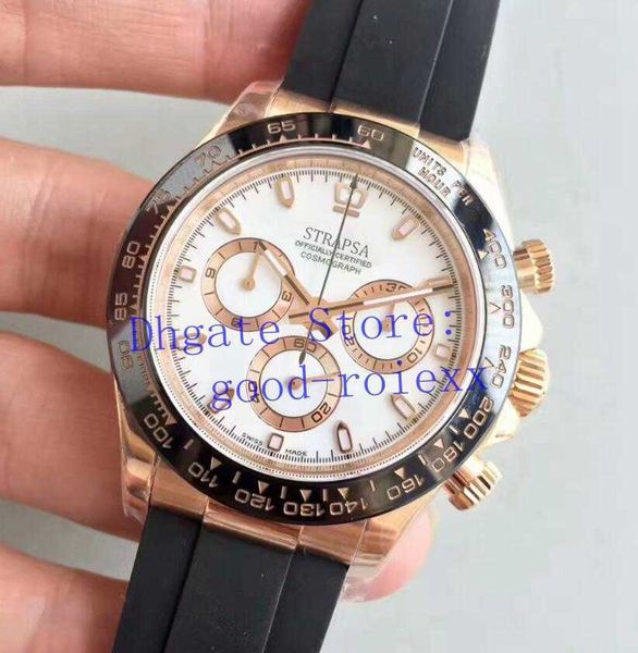 

men wristwatches customization men's rose gold watch automatic eta 7750 chronograph cosmograph men rubber 116515 eta n valjoux factory