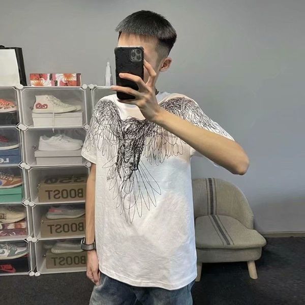 

fashion trendy brand men's short-sleeved loose casual couple t shirt, White;black