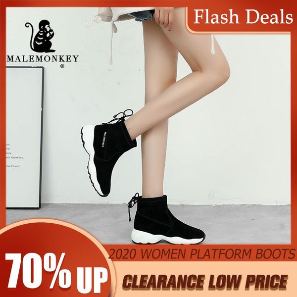 

boots 2021 winter for women autumn platform comfortable women's fashion wedge sneakers clearance 942790, Black
