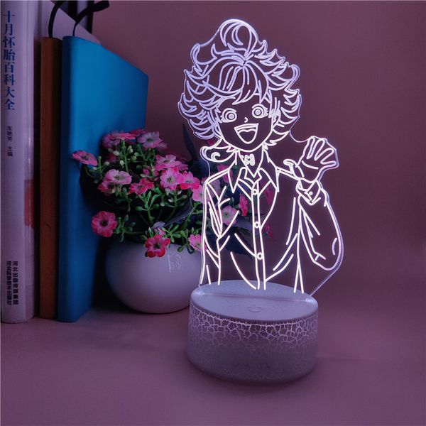 

anime night light 3d led kids nightlight acrylic desk lamp the promised neverland emma room party decoration fans child birthday gift