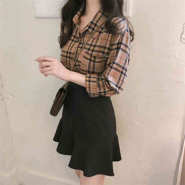 

vestidos package hip falbala skirts women mini skirt autumn winter vintage skater high waist femininas womens 210423, Black