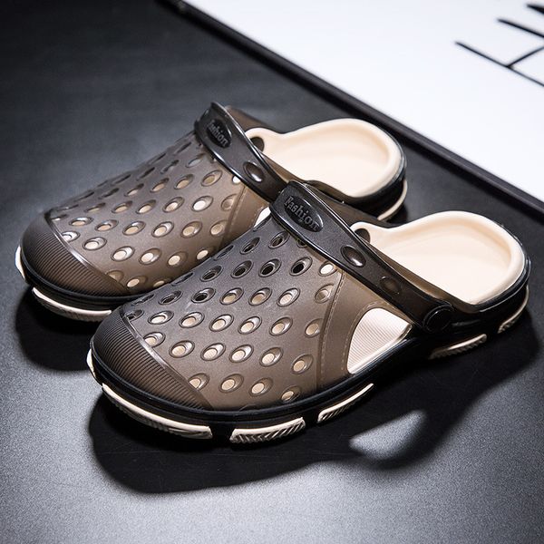 

slippers summer korean fashion men's sandals, Black