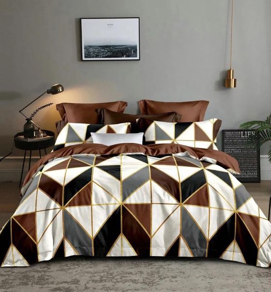 

jane spinning king duvet cover set coffee geometry comforter bedding sets high quality
