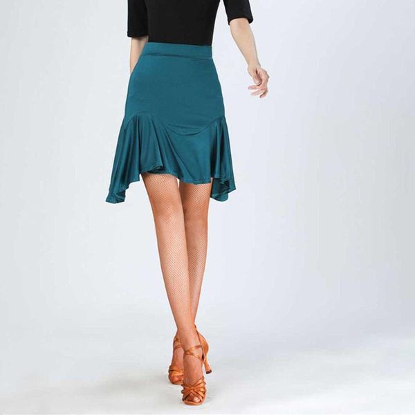 

skirts women high waist latin samba tango cha-cha dance performance costume elastic waistband fashion casual skirt work club wear, Black