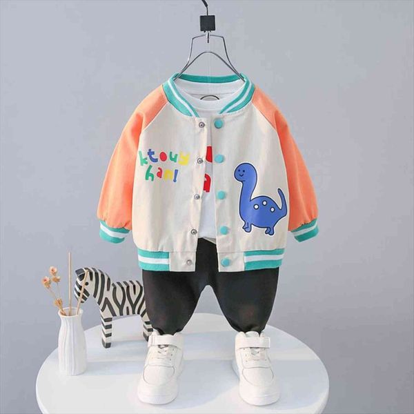 

spring children casual clothes baby boys girls cartoon coat jacket t shirt pants 3pcs sets kids infant tracksuit 1 2, White