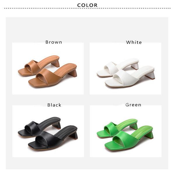 

eilyken summer women slippers slides open toe low high heels shoes sandal female leisure beach green white flip flops sizes dlkrjyhorejyrpo2, Black