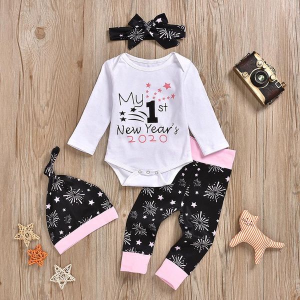 

baby girl clothes infant girls year letter print romper pants hats hairband outfits ropa niÃ±a set clothing sets, White