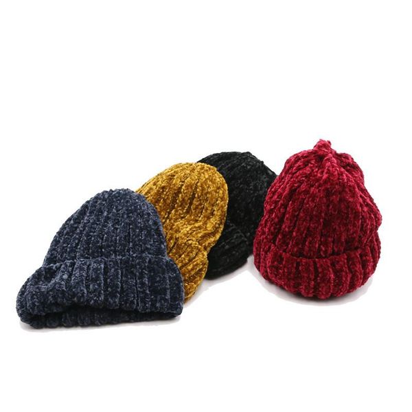 

beanie/skull caps winter hat autumn chenille cap female girl warm knitted beanie hats for women bonnet chunky thick stretchy chapeau femme, Blue;gray