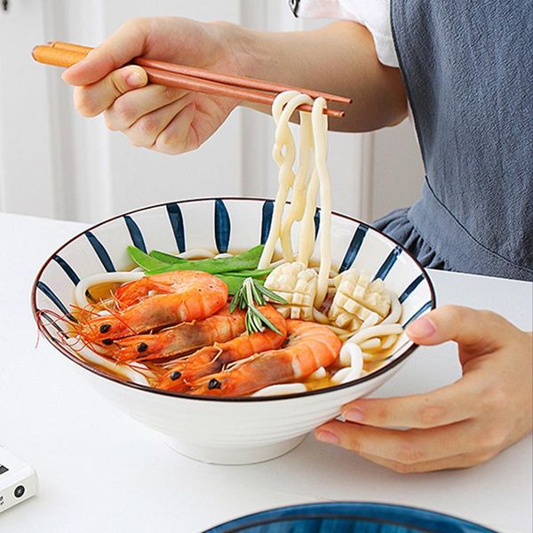 

bowls 8 inch retro style chinese-style rice bowl japanese small dish ramen noodle kitchen utensils porcelain