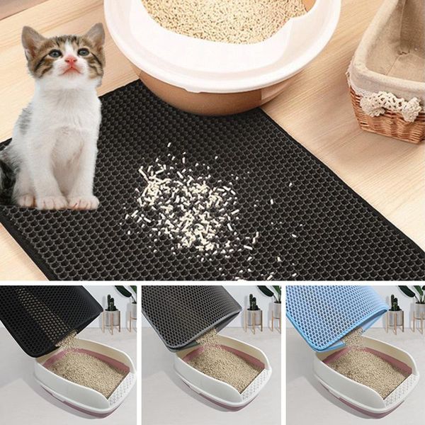 

cat beds & furniture pet litter mat double layer waterproof bed pads for cats house clean super light easy to carry smooth surface