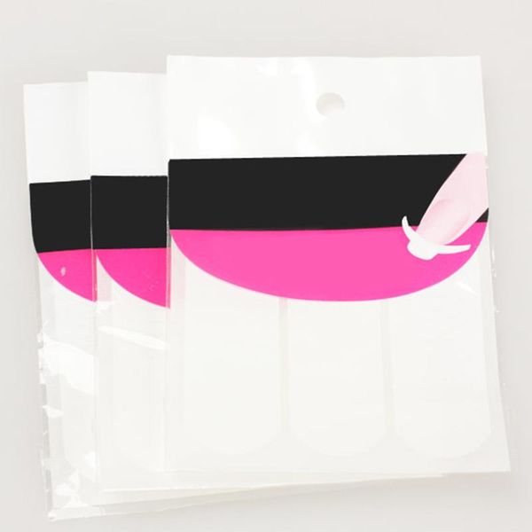 

nail art kits 3 pcs/set form fringe guides sticker diy line tips white tu45889