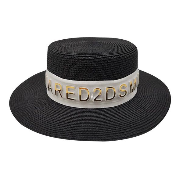 

wide brim hats splicing french panama beach style straw hat women men letter decor casual summer fisherman sun female male sunhat unisex, Blue;gray