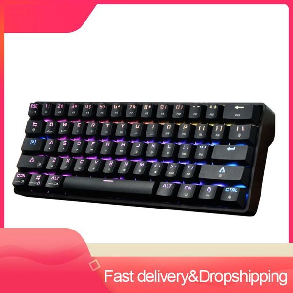 

gaming mechanical keyboard usb rgb/mix backlit wireless bluetooth 61 anti-ghosting for game lappc russian us keyboards