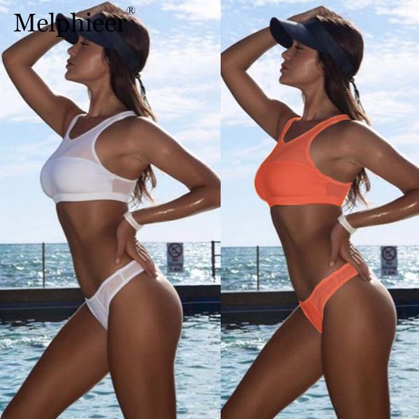 

swimwear women bikini 2021 biquinis feminino white sport bikinis mesh swimsuit low waist mini bikini push up bathing suit