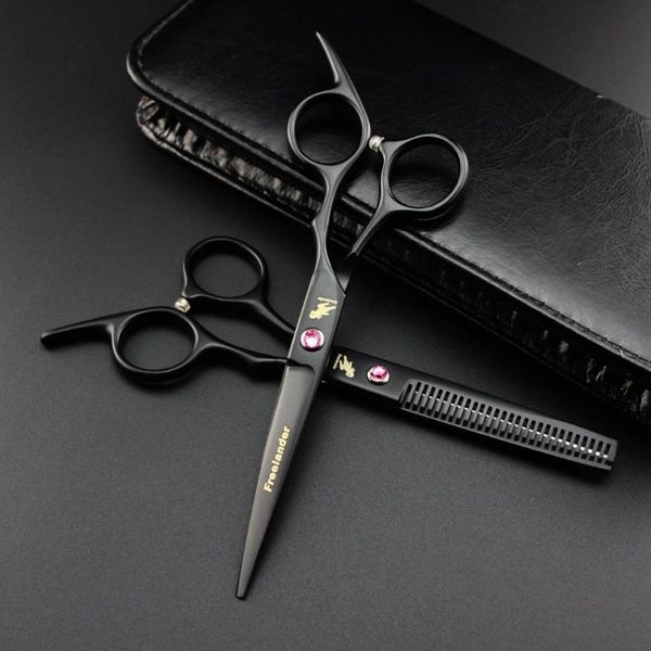 

hair scissors 6.0 inch black professional hairdressers japan 440c barber big cutting thinning shears clipper