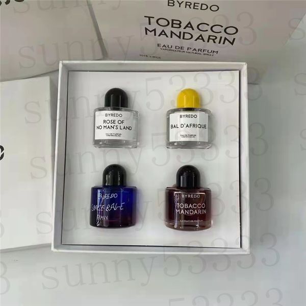 

highest quality byredo perfume set 10ml*4pcs kit rose of no man's land space rage bal d'afrique tobacco mandarin edp spray gift bo