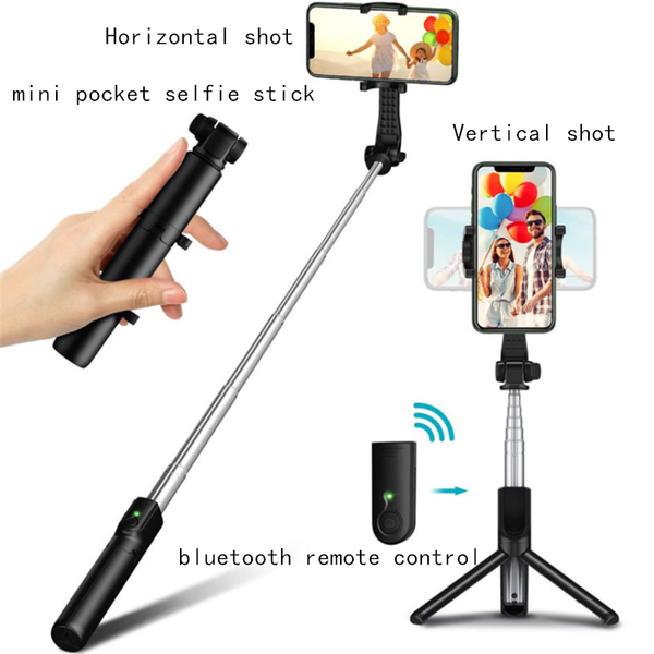 

tripod for smartphone bluetooth remote control selfie stick handle portable light weight horizontal vertical s monopods