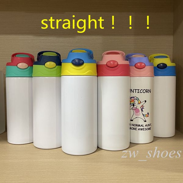 

diy straight sublimation 12oz white kid mug portable blank bouncing bottle with straw stainless steel double walled insulated vacuum water c