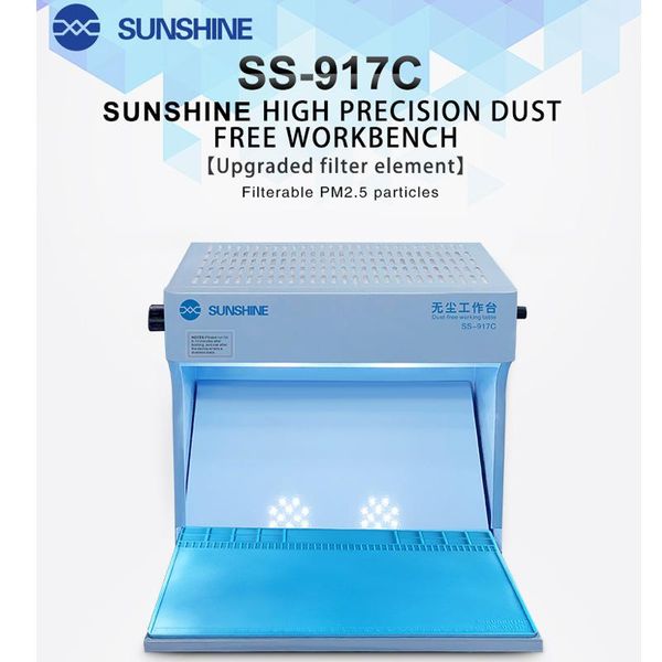 

sunshine ss-917c dust room antidust working bench adjustable wind cleaning with checking mobilephone repair tools power tool sets