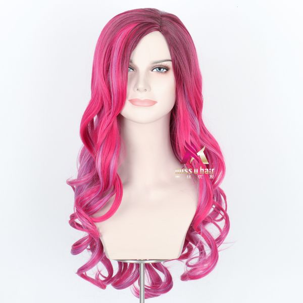 

audrey's long curly hair changing color modeling halloween cos wig, Black
