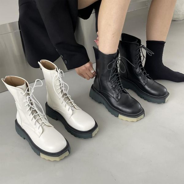 

boots med heel leather women's shoes rubber rome fabric basic pu hoof, Black