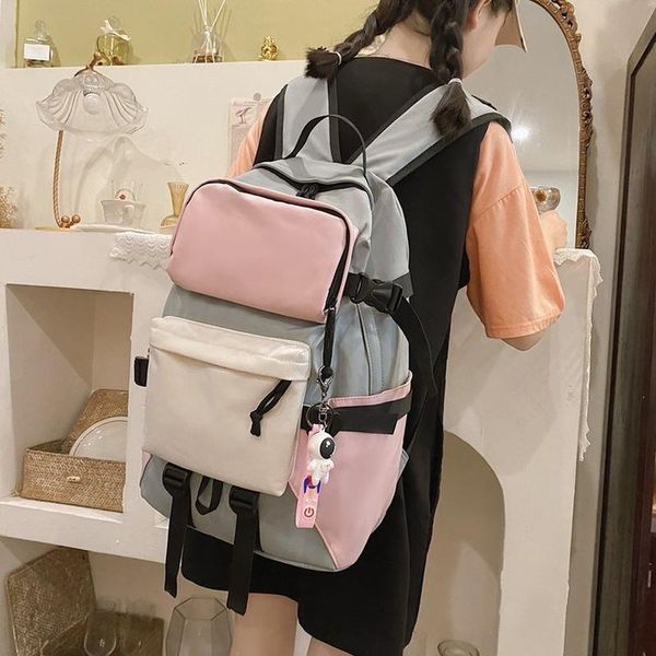 

backpack 2021 nylon bag large capacity teens collge students schoolbag waterproof travel boy black rucksack mochila