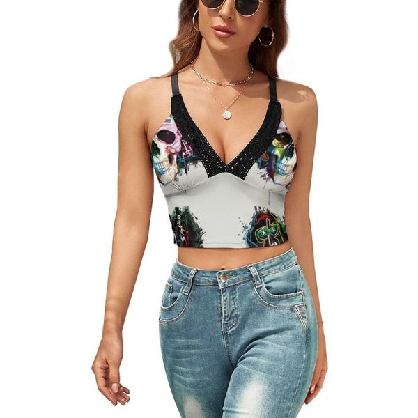 

women's tanks & camis basquiat tank fashion womens fancy camisole summer lace printed crop, White