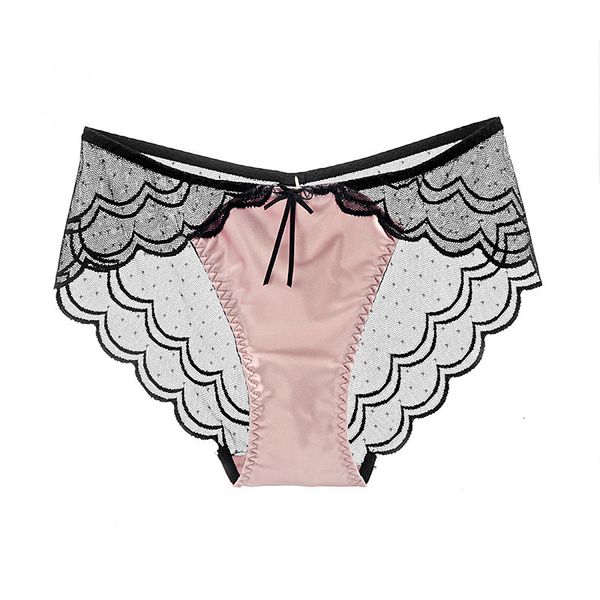 

new underwear women lace breathable women's briefs cotton crotch 586, Black;pink