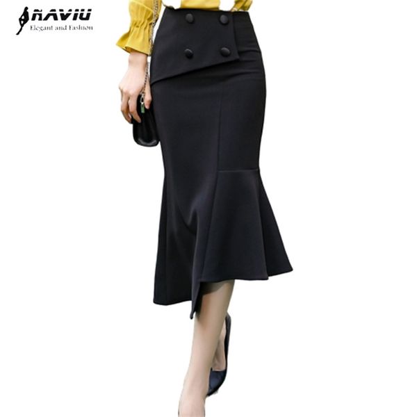 Naviu Fashion Spring Long Skirt For Women Bodycon Bottoms Abbigliamento da lavoro formale di alta qualità 210604