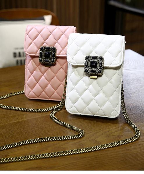 

evening bags 2021 fashion small bag personalized pu one-shoulder messenger mobile phone chain diamond coin purse luxury