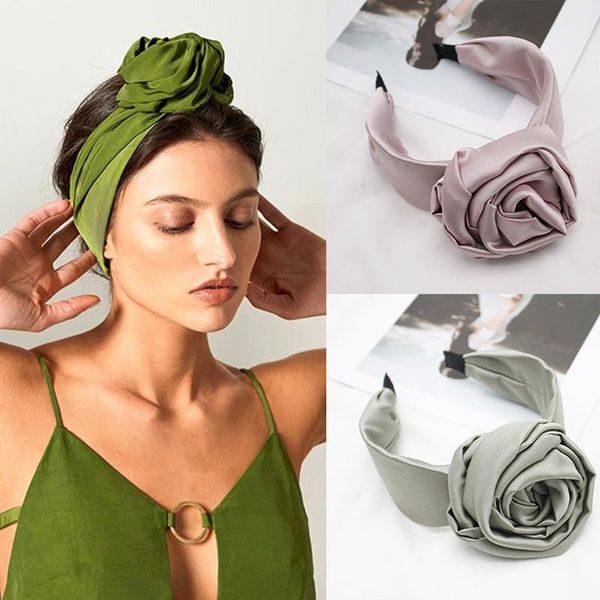 

hair accessories vintage bohemian rose flower satin hairband headband headwear