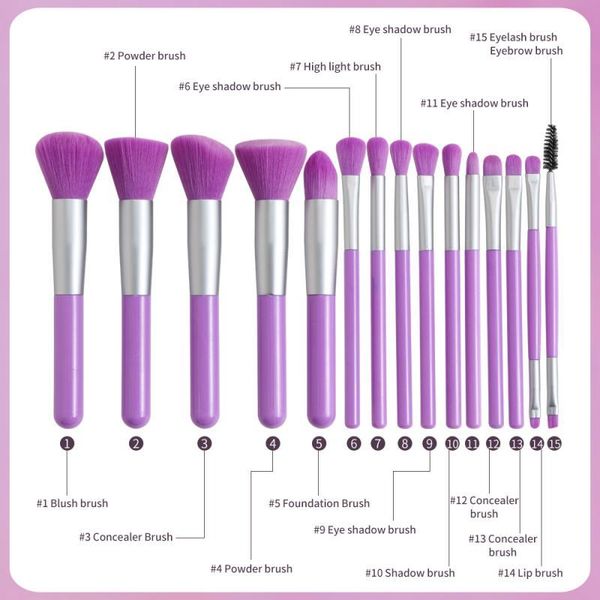 

15pcs/set makeup brush eyebrow double-ended eyelash professional fashion practical girls beauty tools tslm1 brushes