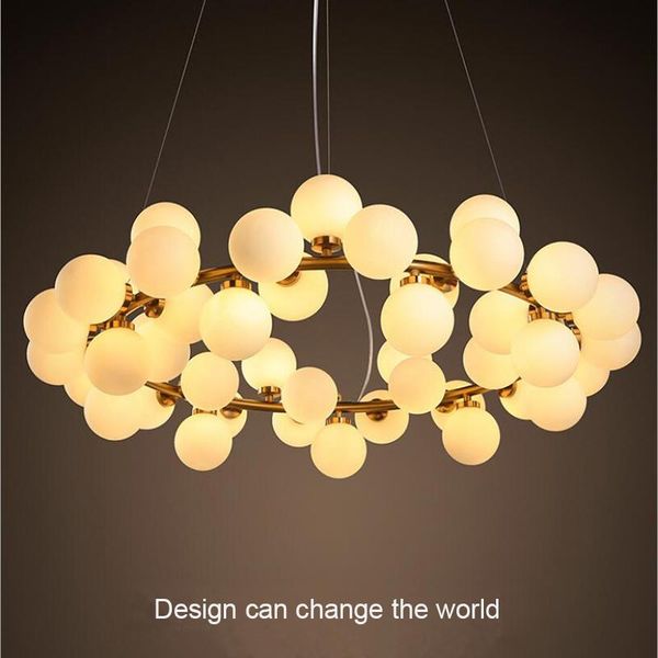 

pendant lamps modern lights living dining room bedroom warm and romantic white glass ball 25 heads black gold body line hanging
