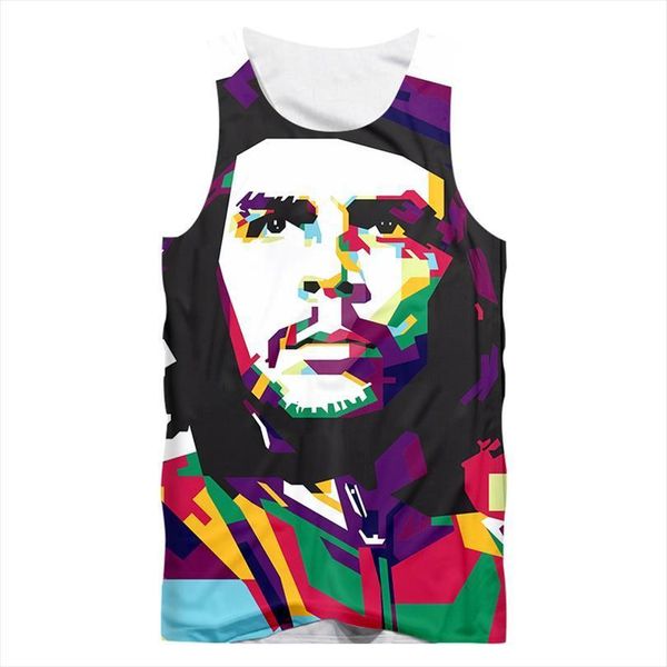 

che guevara vest women undershirt men 3d revolutionist war leader print sleeveless shirts summer symbol tank oversize, White;black