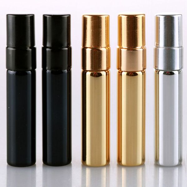 5 ml Doldurulabilir Taşınabilir Mini Parfüm Şişeleri Gezgin Alüminyum Sprey Atomizer Boş Parfum Püskürtme Atomizers Konteyner Araçları Altın / Gümüş / Siyah