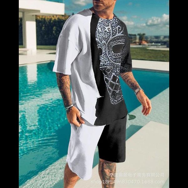 

gym clothing summer tracksuit t shirt men causal o-neck basic suit classical sportswear sweatshirt shorts tee fashion, White;black