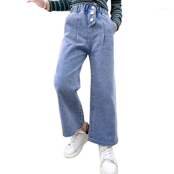 

jeans girl solid color girls spring autumn kids casual style children's clothes 6 8 10 12 141, Blue