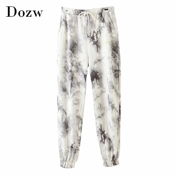 

fashion printed pants women casual high waist sweatpants female streetwear long trousers ladies bottoms pantalones 210515, Black;white