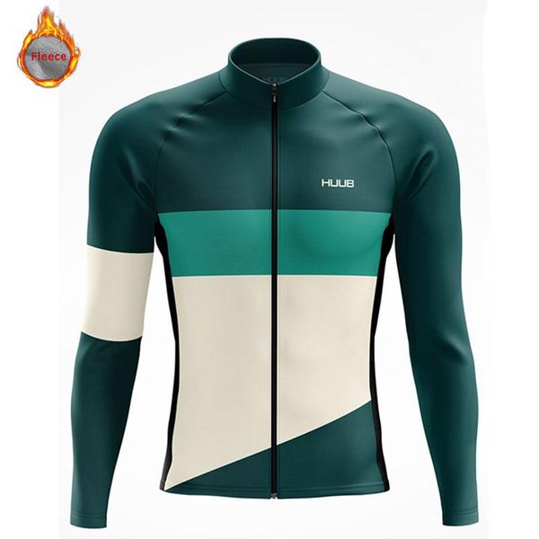 

racing sets cycling clothing bike jersey outfit mtb winter long sleeve thermal fleece man jacket uniform suit ropa ciclismo hombre 2022 huub, Black;blue