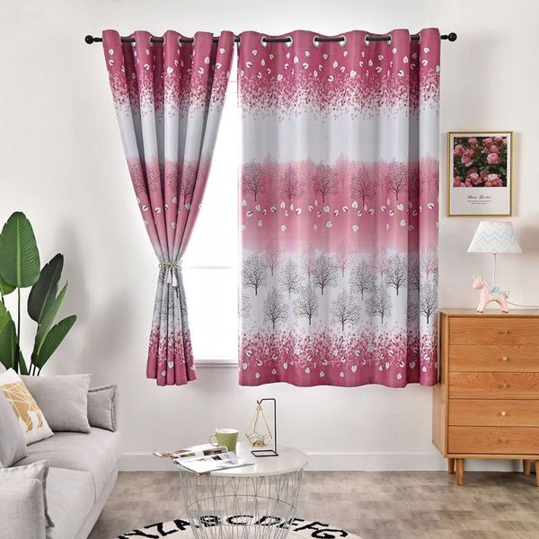 

curtain & drapes nordic style pink short blackout curtains for living room bedroom kitchen floral design window