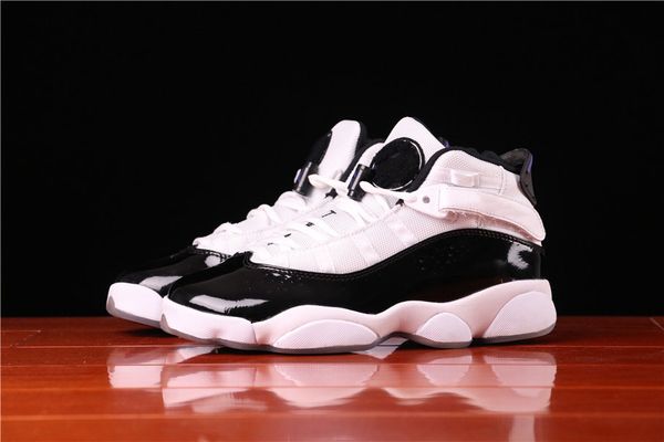 

jumpman 6 6s black white rings basketball designer shoes genuine leather sport outdoor sneakers size 36-47.5 ship with box