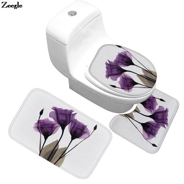 

bath mats waterproof flannel mat toilet carpet home decoration shower room absorbent foot rug anti-slip seat cover