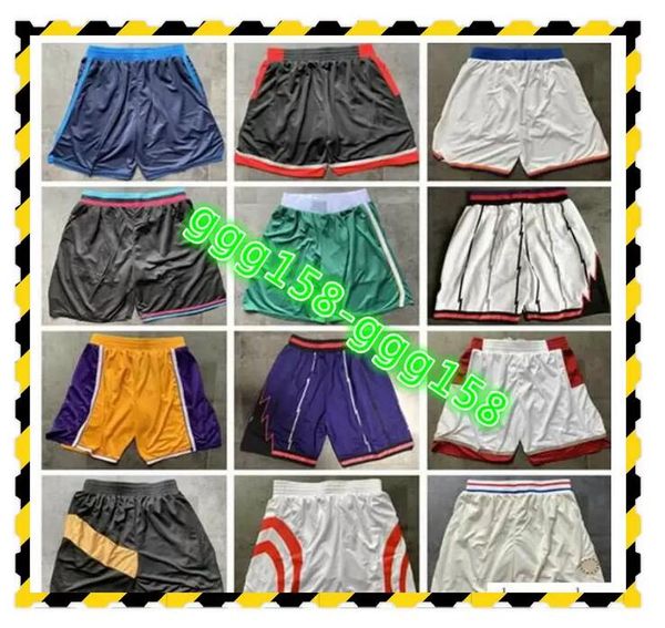 

2021 men basketball wears team don pocket hip-hop sport shorts pants sweatpants classic white blue red purple green black wholesale
