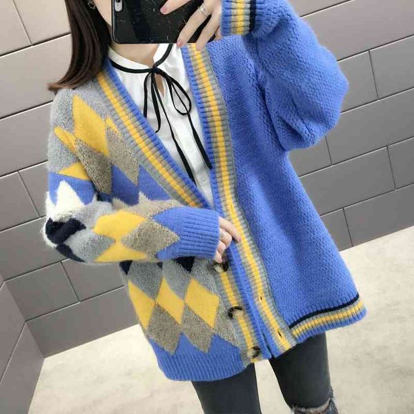 

sweater cardigan women blouse plus size women 2021 single uj6s, White;black