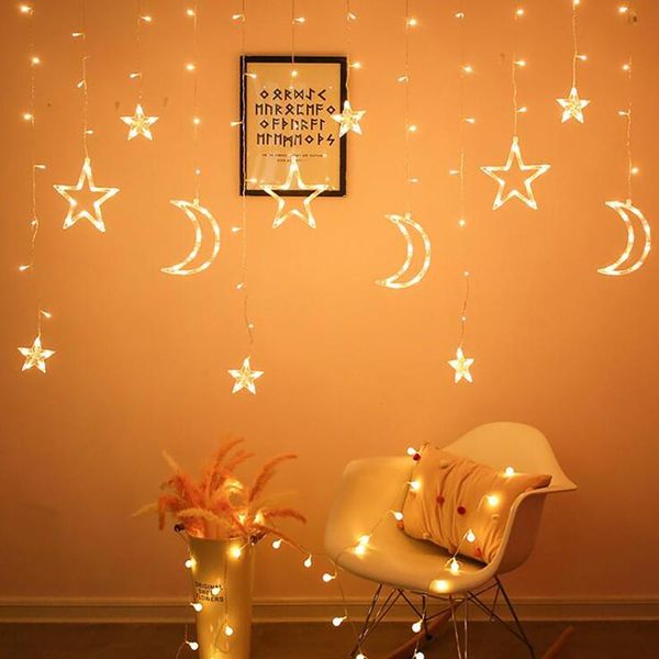 

strings moon star lights led string ins christmas decoration festive neon
