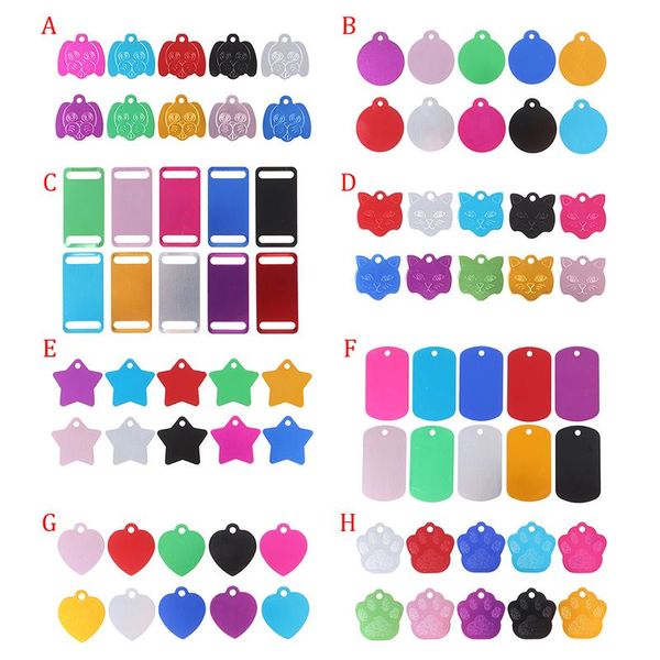 

dog apparel 20pcs random color personalized blank pet id tag name tags pendant customized logo military accessories