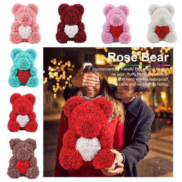 

decorative flowers & wreaths preserved flower rose bear soap artificial teddy valentines day gift birthday party wedding decor girlfriend