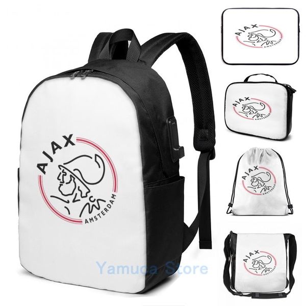 

backpack funny graphic print afc usb charge men school bags women bag travel laptop