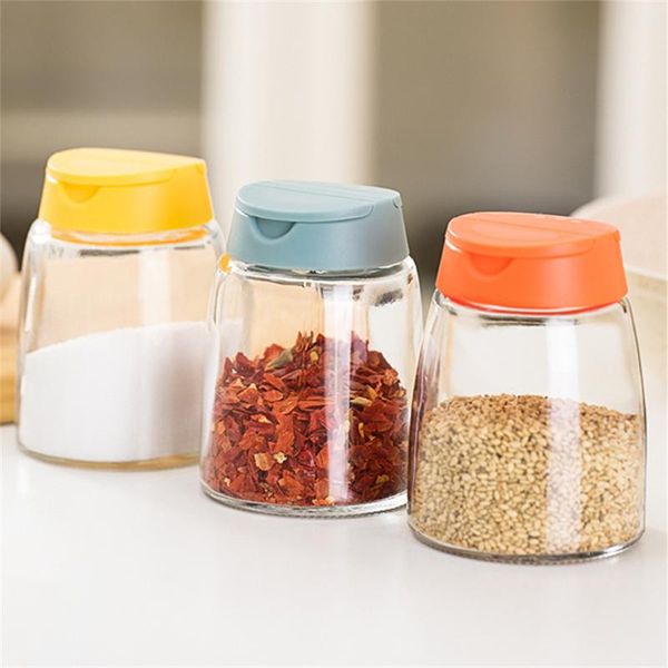 

storage bottles & jars 4pcs glass seasoning jar spice can bottle for kitchen utensils condiment sealed