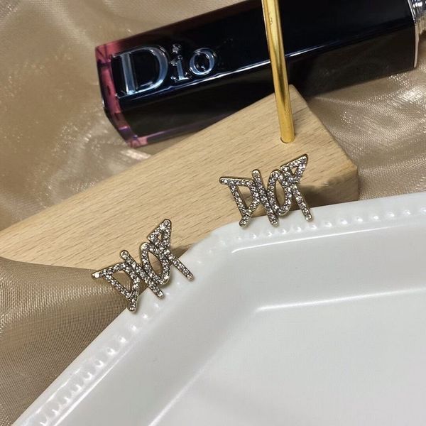 

fine jewelry online home 2021 new fashion simple dioo letter diamond earring red wind versatile earrings for women 65% off store online sale, Silver